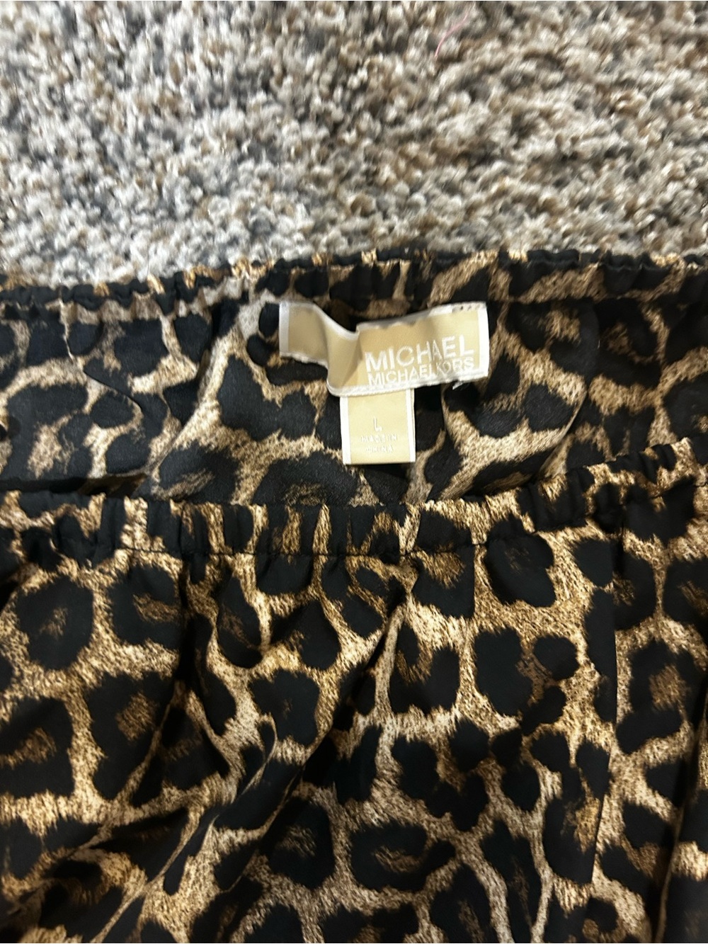 MICHAEL Michael Kors Leopard Print Skirt - Black & Gold